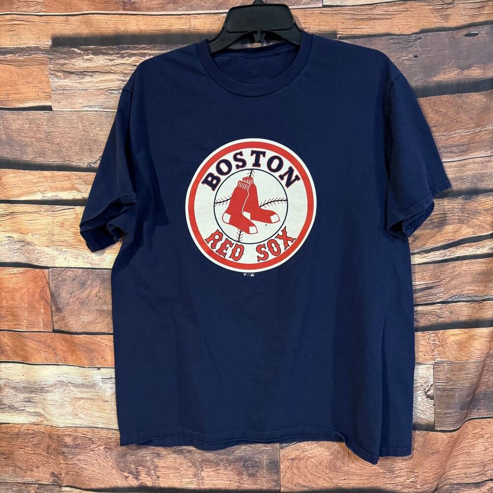 Fanatics T-Shirt Men's Large Navy Blue Boston Red Sox MLB Graphic Cotton Tee